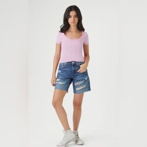 Distressed Bermuda Shorts